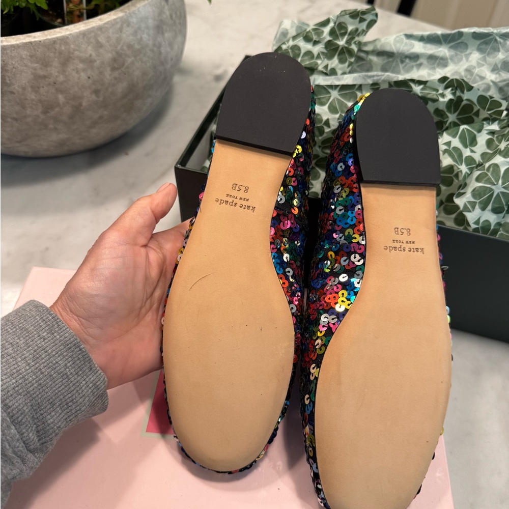 Kate Spade Honey Flats Rainbow Sequin 8.5 - Picture 7 of 9